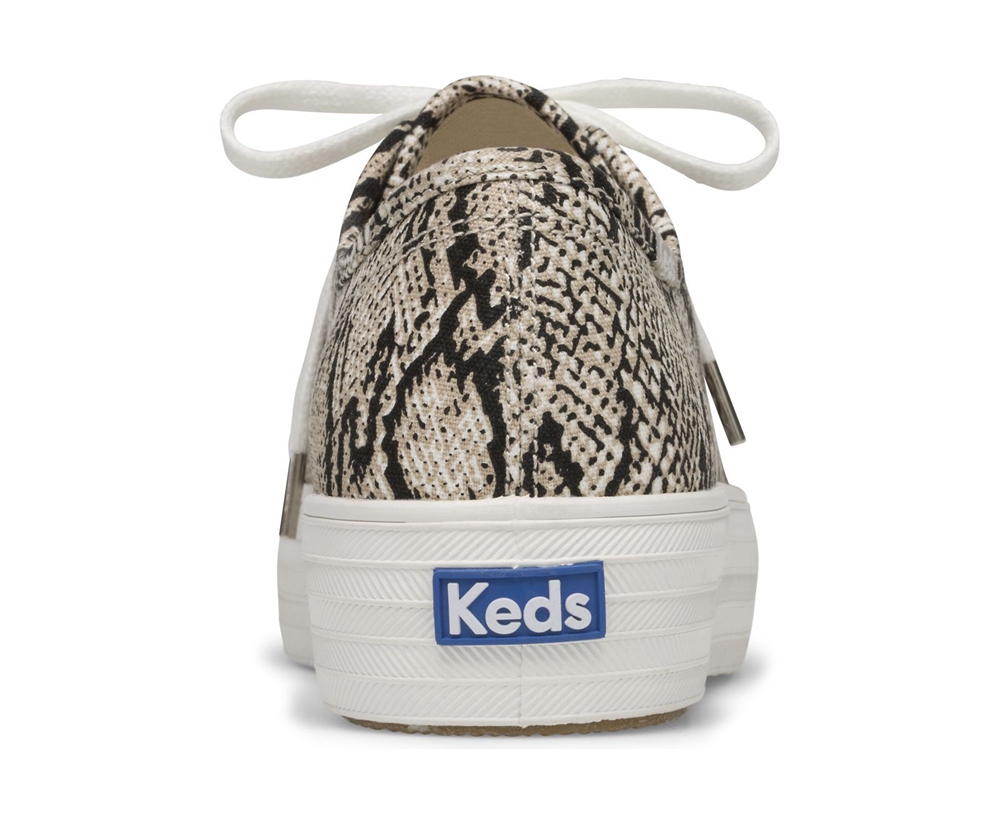 Zapatillas Keds Mujer Blancas/Negras - Triple Kick Snake - 152-ESMVTQ